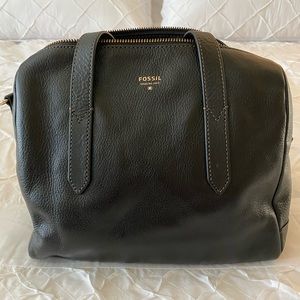 Fossil black leather Rachel satchel